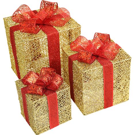 Boîte de noël dorée, robuste, multifonctionnelle, fabrication exquise, ornements pour magasins, bureaux, hôtels (1/5)