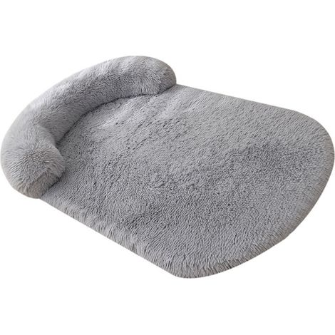 Panier pour chien amovible, doux, confortable, lavable, base antidérapante, chaud et moelleux, gris clair, L : 100 x 75 cm / 39,37 x 29,53 pouces (1/5)