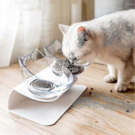 15 gamelles surélevées pour chats avec tapis en silicone, gamelles à double compartiment (1/2)