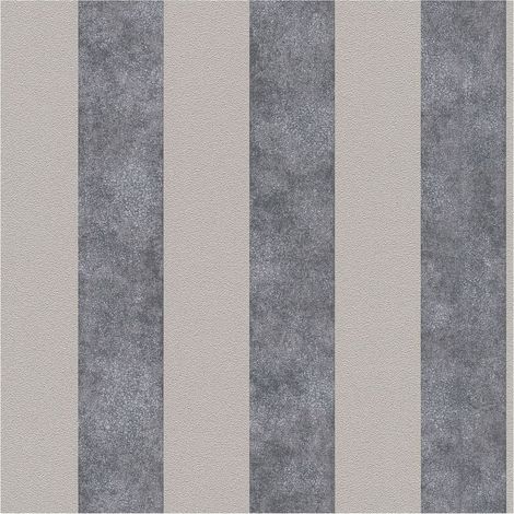 Stripes wallpaper wall Profhome 372711 non-woven wallpaper slightly textured with stripes glittering black grey beige 5.33 m2 (57 ft2) (1/5)