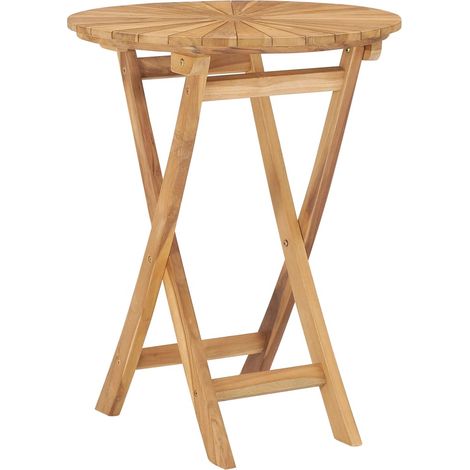 Table pliable de jardin Table de camping Table à dîner Ø 60 cm Bois de teck solide BZTHBS799688 (1/5)