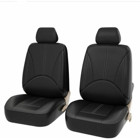 Housse de siege auto en cuir artificiel universel en cuir PU, ensemble de 4 pieces noir - ensemble de 4 pieces noir (1/5)