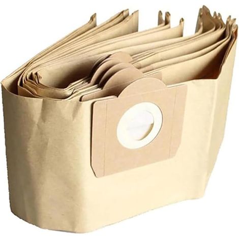 Lot de 5 Sacs droits Aspirateur pour WD3 WD2, compatible avec WD6 WD5 WD4, WD3200 WD3500P, A2204 A2534, SE4001 SE4002 SE5.100 SE6.100. Papier Kraft 100% Recyclé et Compostables (1/5)