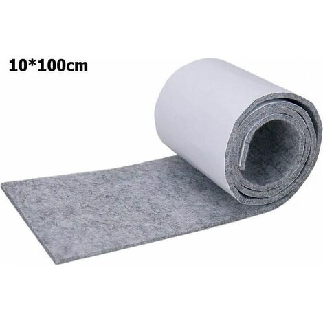 Rouleau de feutre adhésif pour fabrication de patins pour pieds de meubles protection du sol, rembourrage de meubles - 100 x 10 cm - Gris Clair, (1/4)