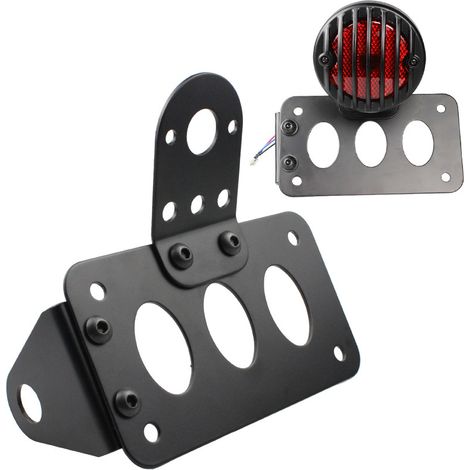Cadre de plaque d'immatriculation modifié pour Harley Cruiser, cadre de plaque d'immatriculation arrière de moto rétro, cadre de plaque d'immatriculation en alliage d'aluminium avec clignotants latéra