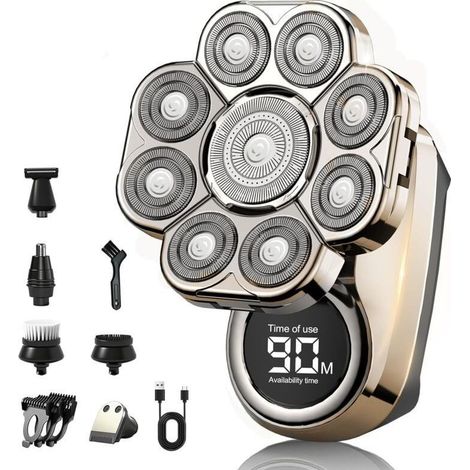 Nouveau rasoir 9.0, rasoir professionnel, têtes de lames flottantes 9D, écran LED intelligent, étanchéité IPX7, rasage à sec et humide, rasoir sans fil rechargeable (1/5)