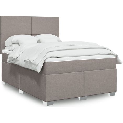 Boxspringbett mit Matratze Taupe 140x200 cm Stoff