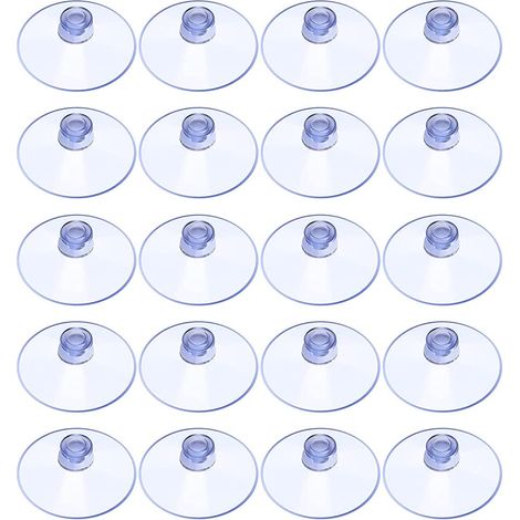 20 transparente Saugnäpfe, 20 mm große Kunststoff-Saugnäpfe ohne Haken, kleine Saugnäpfe für Glas, Fliesen, Wände, Badezimmer, Schränke, Tische