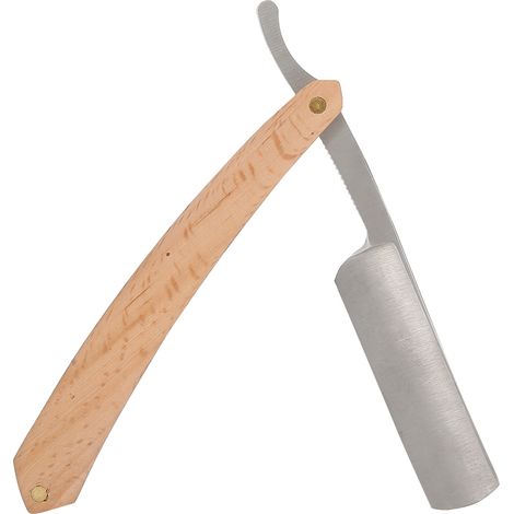 Porte-rasoir droit en acier inoxydable, porte-rasoir manuel pliable, coupe-barbe (1/5)