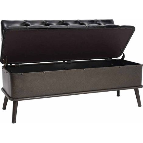 Maison Exclusive - Cassapanca con Schienale 110 cm Nera in Similpelle (1/5)