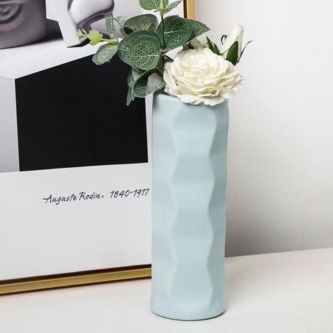 Unzerbrechliche Kunststoffvase, stoßfest, auslaufsicher, mit wellenförmigem Design (hellgrün)
