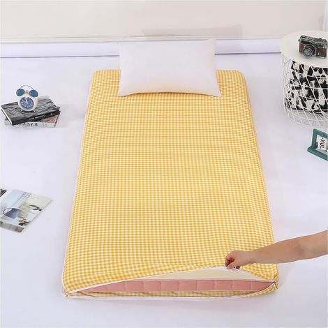 Funda plegable de algodón para colchón futón tradicional japonés, lavable con cremallera, 90x190 cm.