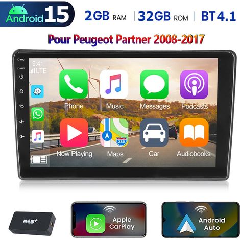 Autoradio Android 15 compatible CarPlay pour Citroën C5 (2008-2017) avec GPS, Bluetooth, Wi-Fi et radio FM - 2+32G DAB+ (1/5)