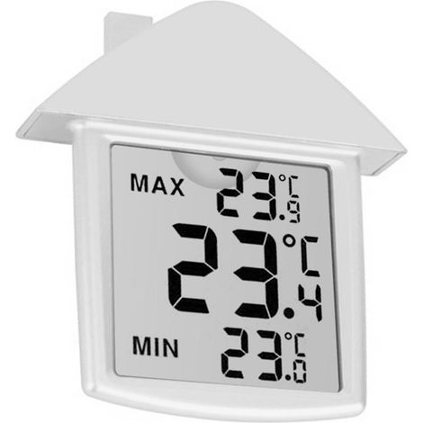 Thermomètre de fenêtre numérique transparent, pour une utilisation intérieure et extérieure (1/4)