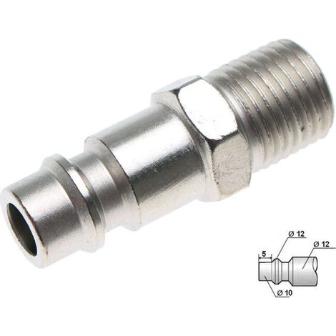 Raccord Rapide Mâle 1/4 - Acier Inoxydable - Pour Outils Pneumatiques - 1 Pièce (1/3)