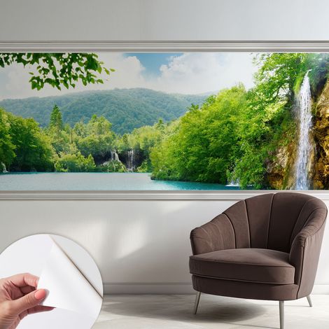 Papier peint autocollant Mural avec colle pour salon et chambre Décoration murale rapide Cascade naturelle 250x104 cm (1/5)