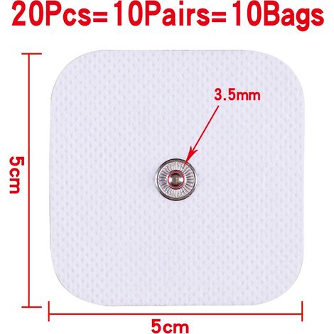 10/20 5 x 5 cm Elektroden für TENS/EMS-Massagegeräte, Nerven- und Muskelstimulatoren, Physiotherapie, Körpertherapie, selbstklebendes Massagegel  04781-AquaForge