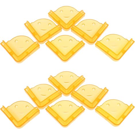 12 protège-coins pour meubles, PVC, jaune, pour coins pointus (1/5)