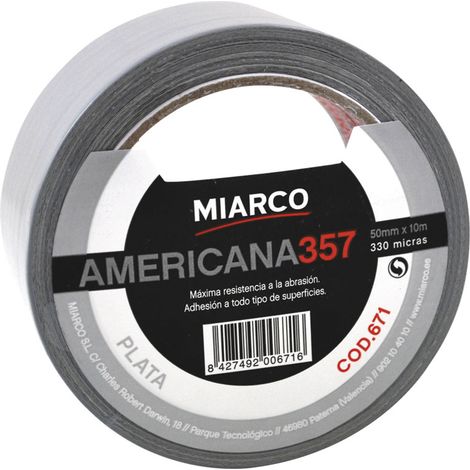 Cinta americana 357 10 m x 50 mm blanco miarco (1/2)