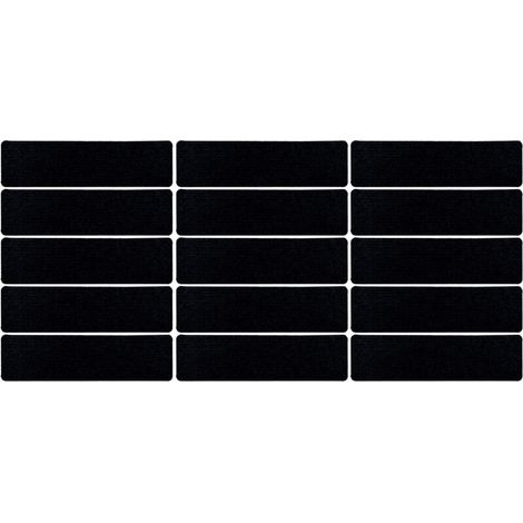 15 Pcs Stair Treads Cuttable Polyester Non Slip Soft Self Adhesive Stair Stripe Floor Mat CarpetBlack White Stripes