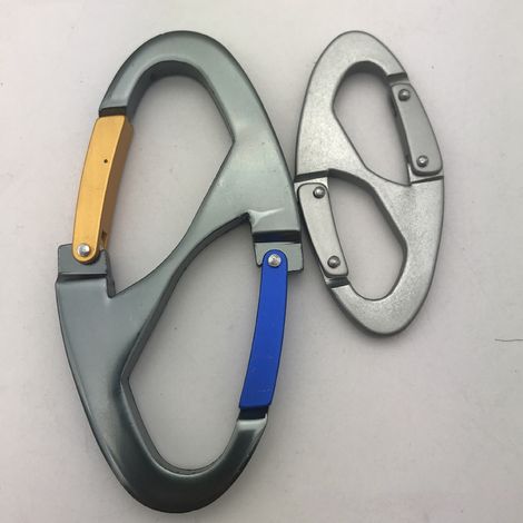 Mousqueton d'alpinisme multifonctionnel en alliage d'aluminium avec boucle de sécurité intégrée (1/5)