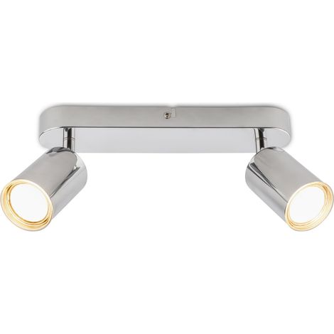 Plafonnier Orientable IP44 Douille GU10 Max. 9W Chrome 27 cm (1/5)