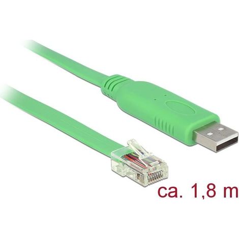 Delock Adaptador USB 2.0 Tipo-A macho  1 x Serial RS-232 RJ45 macho