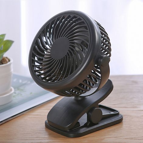 Mini Ventilateur Pince Silencieux, USB C Ventilateur Portable, Petit Ventilateur Bureau 3 Vitesses, Rechargeable Batterie Ventilateur de Table (1/4)