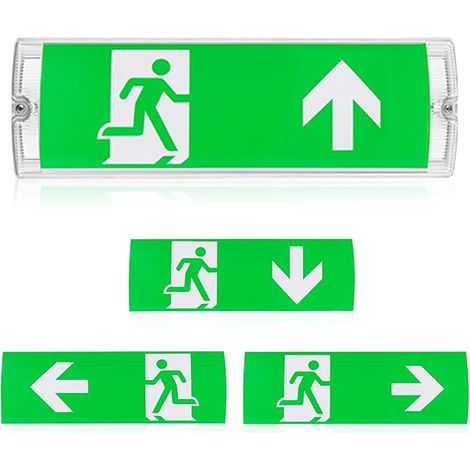 LED Emergency Light, LED Emergency Exit Light, IP65 Waterproof Emergency Exit Light with Battery Backup, 3H Illuminated Emergency Exit Sign, 4 Pictograms (1/5)