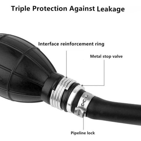 Tuyau Gaz,Poire amorçage Auto Bateau,Tuyau d'Aspiration Siphon de pompe à Eau/essence avec pompe de transfert de carburant(8mm) (1/4)