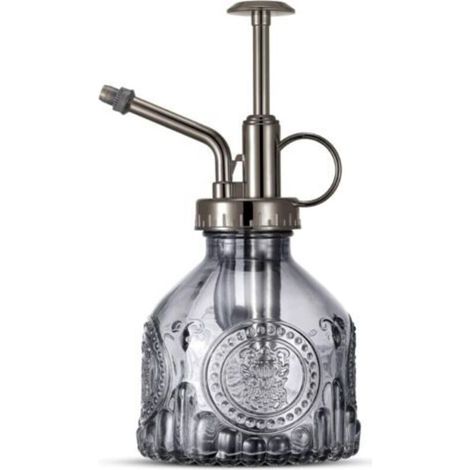 Vaporisateur vintage en verre avec pompe supérieure, petit arrosoir pour plantes d'intérieur et d'extérieur,Gris (1/5)