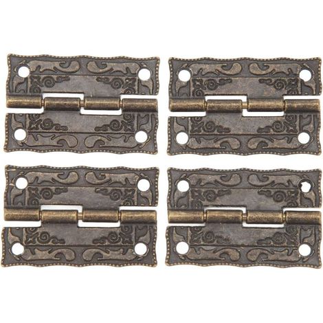 Lot de 20 Charnières Pliantes Antiques, Charnières de Décoration Rétro en Bronze en Alliage de Zinc avec Vis pour Coffre à Bijoux en Bois (1/5)