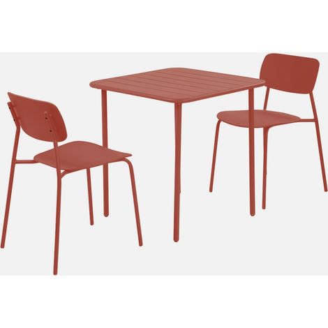 Set tavolo da giardino in metallo con 2 sedie (1/4)