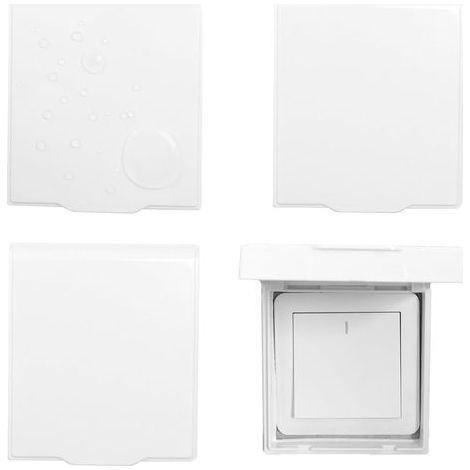4 Pièces Type 86 Autocollant Cache Prise Murale Caches Prises étanche Couvercle Prise Electrique Murale Protege Interrupteur Mural Intégrale (Blanc) (1/5)