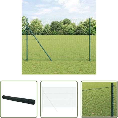 vidaXL Jardin -  Clôture hexagonale Vert 1,6 x 50 m PVC (1/5)