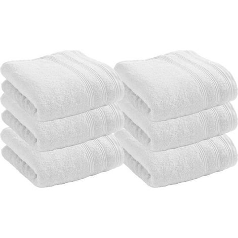 Serviette de toilette - COTON PUR - Spa - Lot de 6 - 50 x 100 cm - 400 g/m² (1/4)
