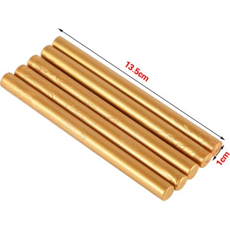 Vintage Siegelwachsstäbchen für Briefumschläge 5 Stück Goldfarben Antihaftbeschichtet Siegelwachs für Briefe und Einladungskarten