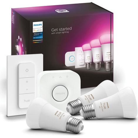 Kit de démarrage 3 ampoules connectées Philips Hue White et Color E27