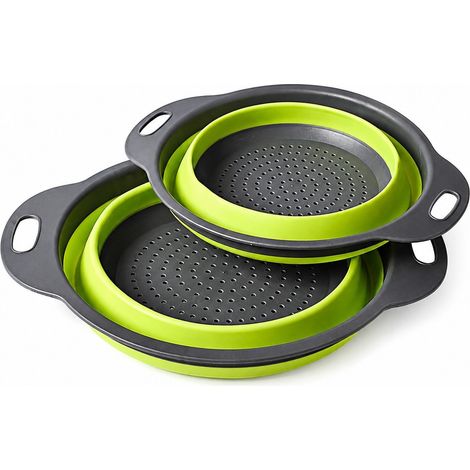 Passoire pliable en silicone, panier à légumes pliable avec poignée (1/4)