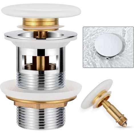 Ensemble de vidange universel pour lavabo avec trop-plein - ensemble de vidange pour lavabo avec soupape à ressort en céramique et laiton (1/5)