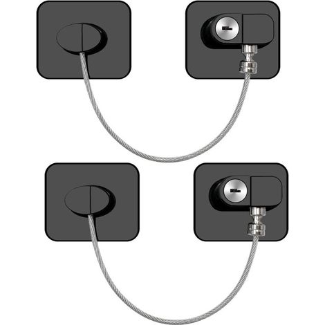 2 x Serrures de Réfrigérateur avec Clé - Installation Facile sans Perçage - Solution de Sécurité pour Enfants et Animaux Domestiques (1/5)