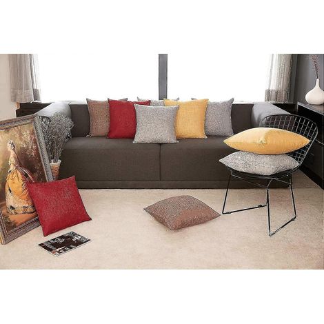 Ensemble de 2 housses carrées en lin Ric Linen Rative 56 x 56 cm pour canapé et fauteuil.