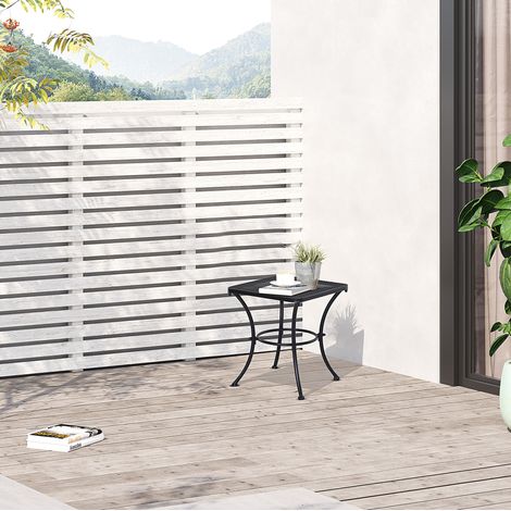 Mesa auxiliar de exterior negra de metal 45 x 45 x 50 cm OKWISH (1/5)