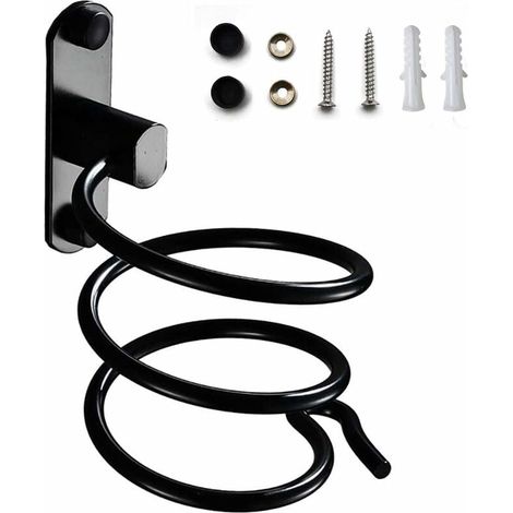 Hair Dryer Holder, Wall-Mounted Hair Dryer Holder, Hair Dryer Holder with Plug-in Holder, for Hotel, Bathroom, Restroom, Hair Salon (1/5)