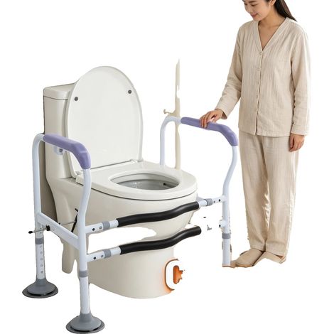 Toilettensicherheitsgeländer, verstellbare Höhe 65-78 cm, Tragfähigkeit 150 kg, Rohrdurchmesser 1,0 mm, Breite 52 cm, Nettogewicht 5 kg (1/5)