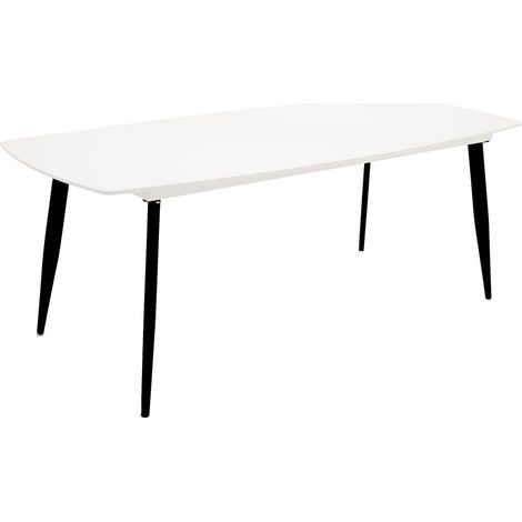 Table à Manger "Polar" 240cm Blanc & Noir (1/5)