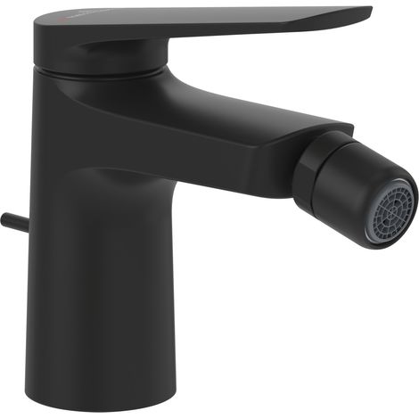 Villeroy & Boch Oasis - Miscelatore Bidet con Cartuccia Ceramica, Eco-Water, Aeratore Orientabile e Scarico a Scomparsa, Bocca 73 mm - Nero Opaco (1/4)