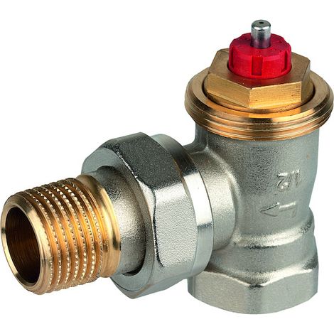 Corps de vanne thermostatique FX, laiton nickelé, coin court, 3/8''