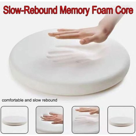 Coussin de chaise rond - Unbrand - Mousse à mémoire de forme - Diamètre 30 cm - Hauteur 3 cm - Antidérapant - Respirant (1/5)