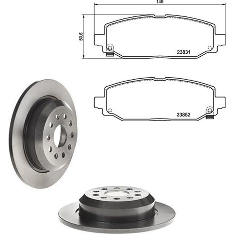 KIT FRENI POSTERIORI compatibile con JEEP WRANGLER IV (JL) - DISCHI + PASTIGLIE OEM: P37025 / 08.N353.11 , 08.N352.11 /SOSTITUZIONE DIRETTA/BASSA POLVERE/SILENZIOSO (1/5)